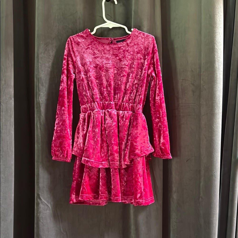 Andy & Evan Fuchsia Velvet Dress